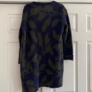 Cos Mohair Wool Blend Tunic Cardigan Long Sweater Leopard floral print S